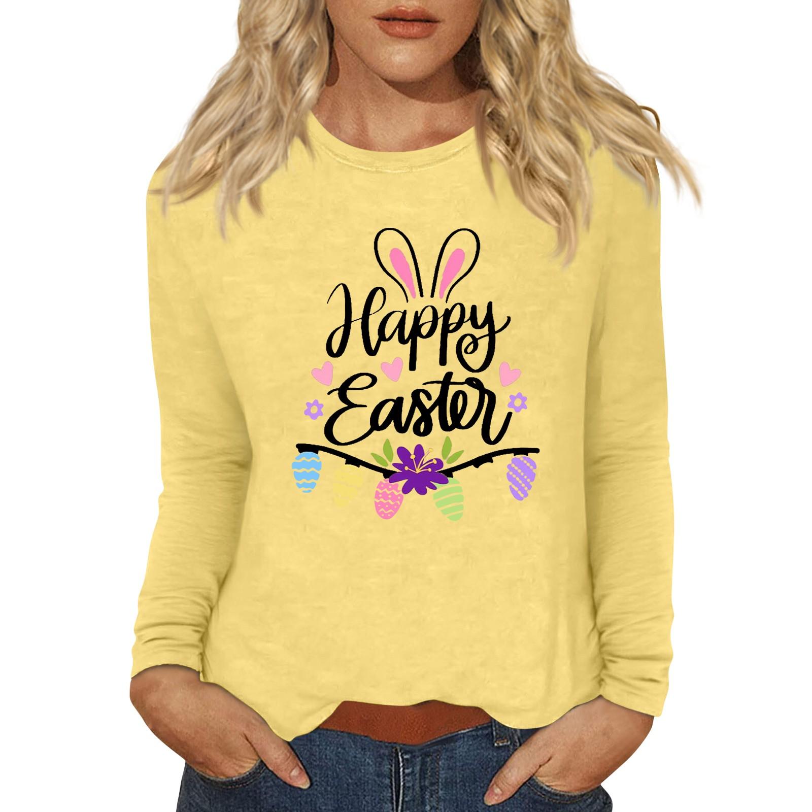 Сорочки з довгим рукавом для жінок Великодній карнавальний принт Графічні футболки Блузки Повсякденні базові топи Пуловер XL жовтий
Сорочки з довгим рукавом для жінок Великодній карнавальний принт Графічні футболки Блузки Повсякденні базові топи Пуловер XL жовтий