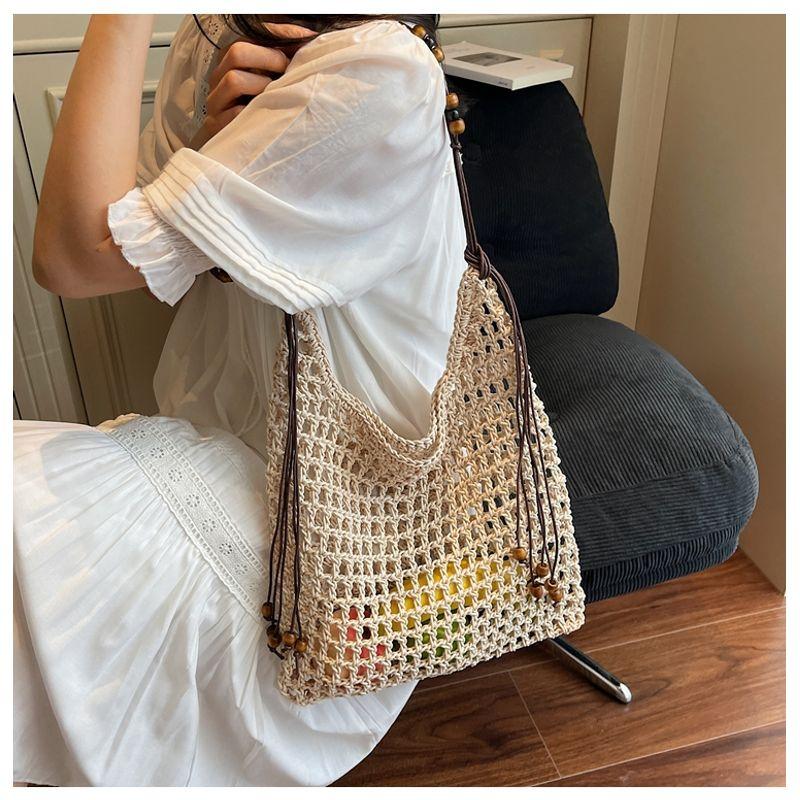 Fancy Bag Women s New Arrival Super Fire Woven Beach Beaded Cut Out Tote Bag Large Capacity Vacation Style Messenger Bag Rice White without lining
Fancy Bag Women s New Arrival Super Fire Woven Beach Beaded Cut Out Tote Bag Large Capacity Vacation Style Messenger Bag Rice White without lining