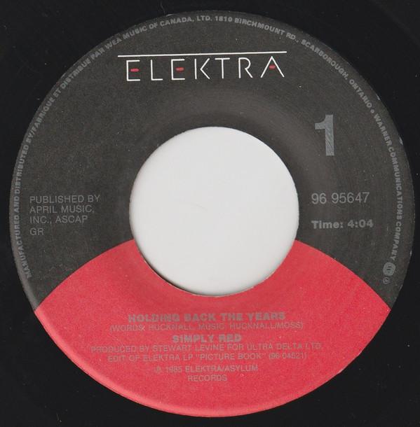 7inch Record SIMPLY RED Holding Back The Years 9695647 ELEKTRA 1985 Canada Dance Electronica Used
7inch Record SIMPLY RED Holding Back The Years 9695647 ELEKTRA 1985 Canada Dance Electronica Used