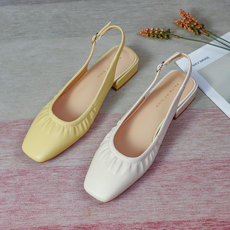 Fu size bag head thick heel spring shoes new front bag rear strap French sandals outer wear square head low heel shallow mouth 34
Fu size bag head thick heel spring shoes new front bag rear strap French sandals outer wear square head low heel shallow mouth 34