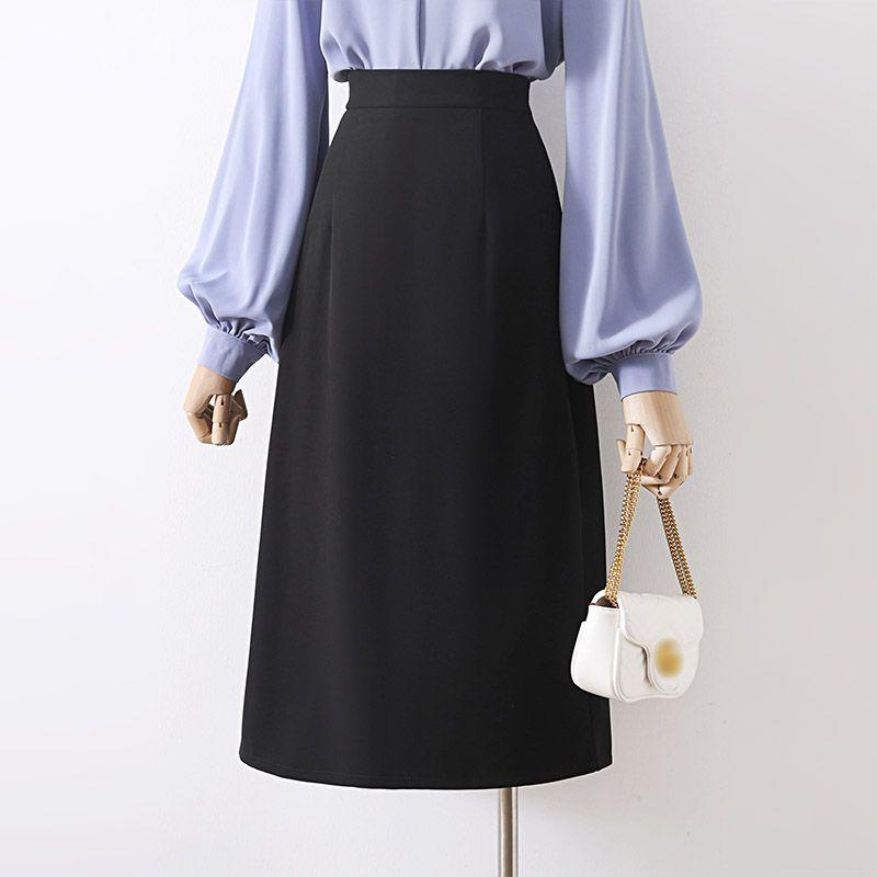 Professional Commute Minimalist Straight Mid-Length Suit Skirt Black S
Professional Commute Minimalist Straight Mid-Length Suit Skirt Black S