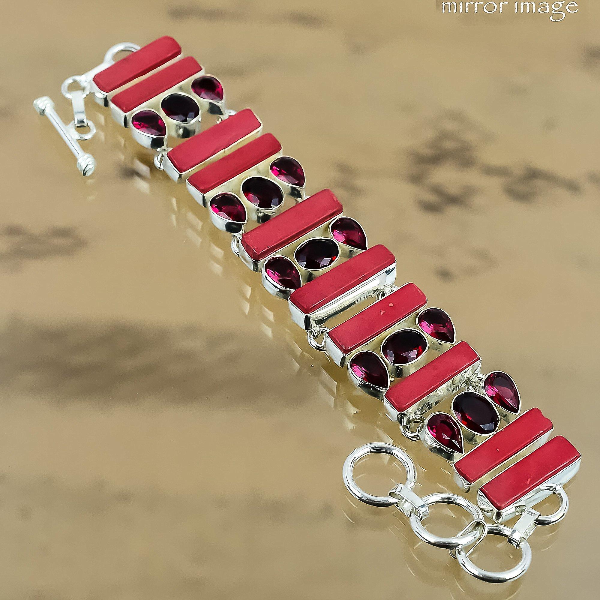 Natural Italian Coral Gemstone Chain Adjustable Bracelet 925 Sterling Silver Adjustable
Natural Italian Coral Gemstone Chain Adjustable Bracelet 925 Sterling Silver Adjustable