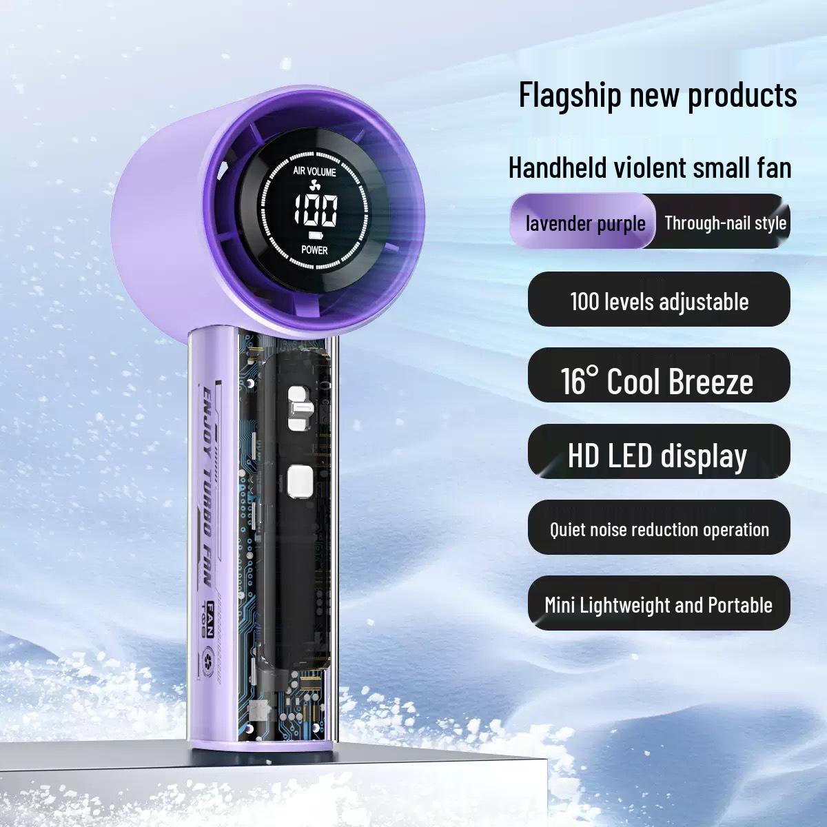 T17 High-Speed Transparent Turbo Fan: Compact, USB Mini, 100-Speed Handheld Mecha Style 33*61*157MM
T17 High-Speed Transparent Turbo Fan: Compact, USB Mini, 100-Speed Handheld Mecha Style 33*61*157MM