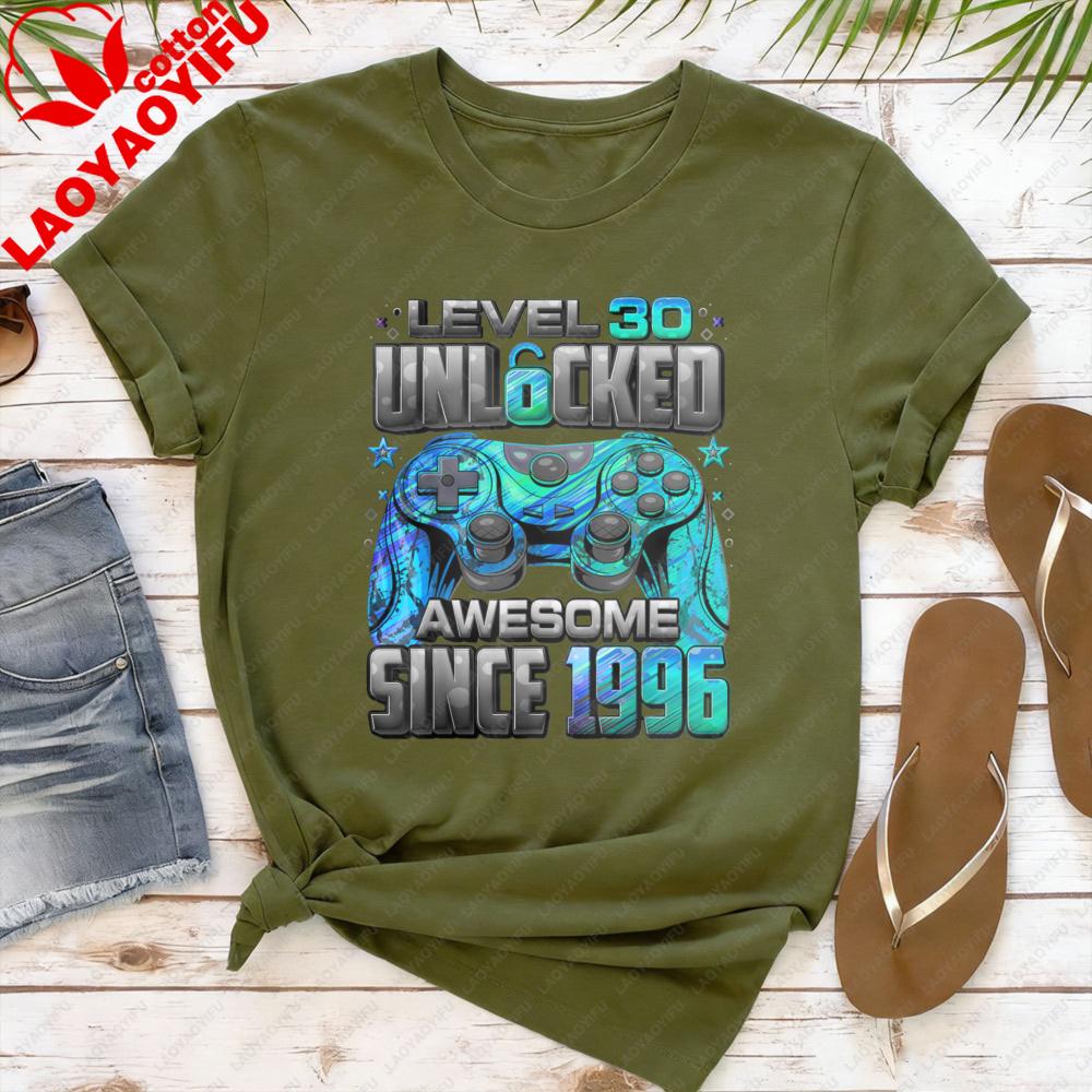 Level 30 Unlocked Awesome Since 1996 T Shirt Unisex Women Gamer Graphic Tee 30th Birthday Gift Gaming Controller Cotton Tops S
Level 30 Unlocked Awesome Since 1996 T Shirt Unisex Women Gamer Graphic Tee 30th Birthday Gift Gaming Controller Cotton Tops S