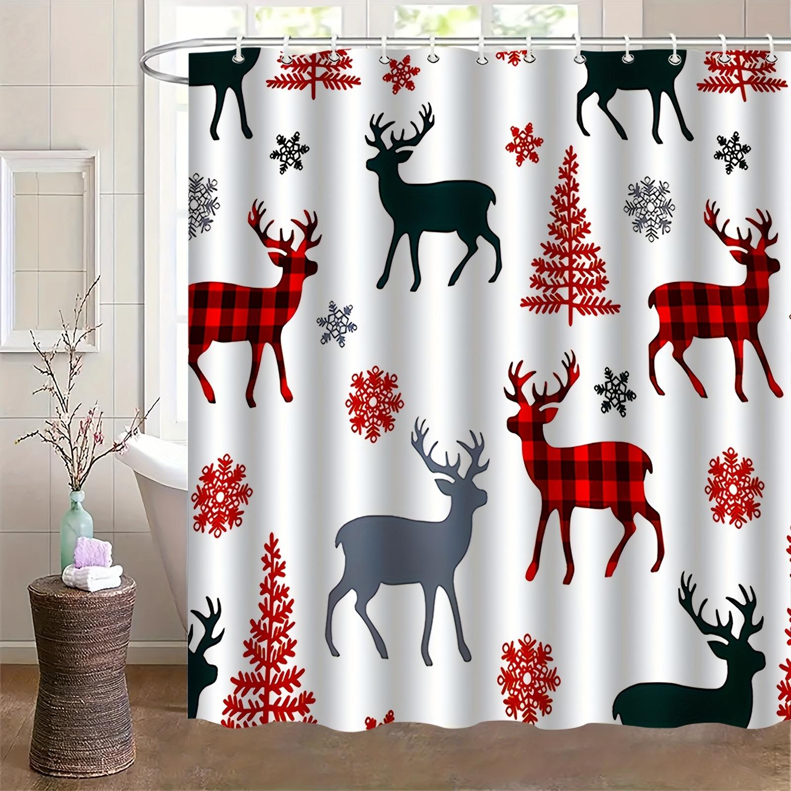 Snowflake Deer Pattern Shower Curtain, Suitable For Home Bathroom Decoration, Polyester Fabric Bathtub Window Curtain W60H190(CM)-1 Pcs
Snowflake Deer Pattern Shower Curtain, Suitable For Home Bathroom Decoration, Polyester Fabric Bathtub Window Curtain W60H190(CM)-1 Pcs