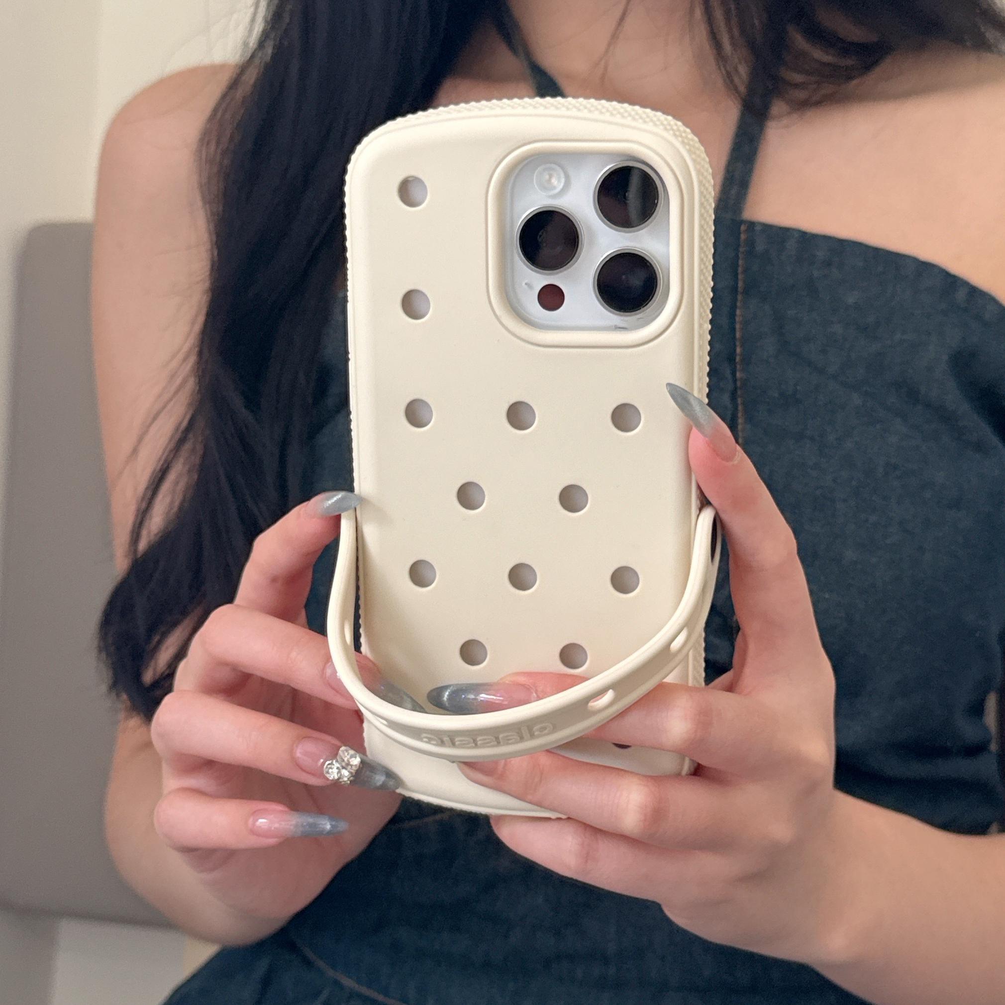 For iPhone 16 Pro Silicone Case Porous Design with Handle Shockproof Phone Back Cover White
For iPhone 16 Pro Silicone Case Porous Design with Handle Shockproof Phone Back Cover White