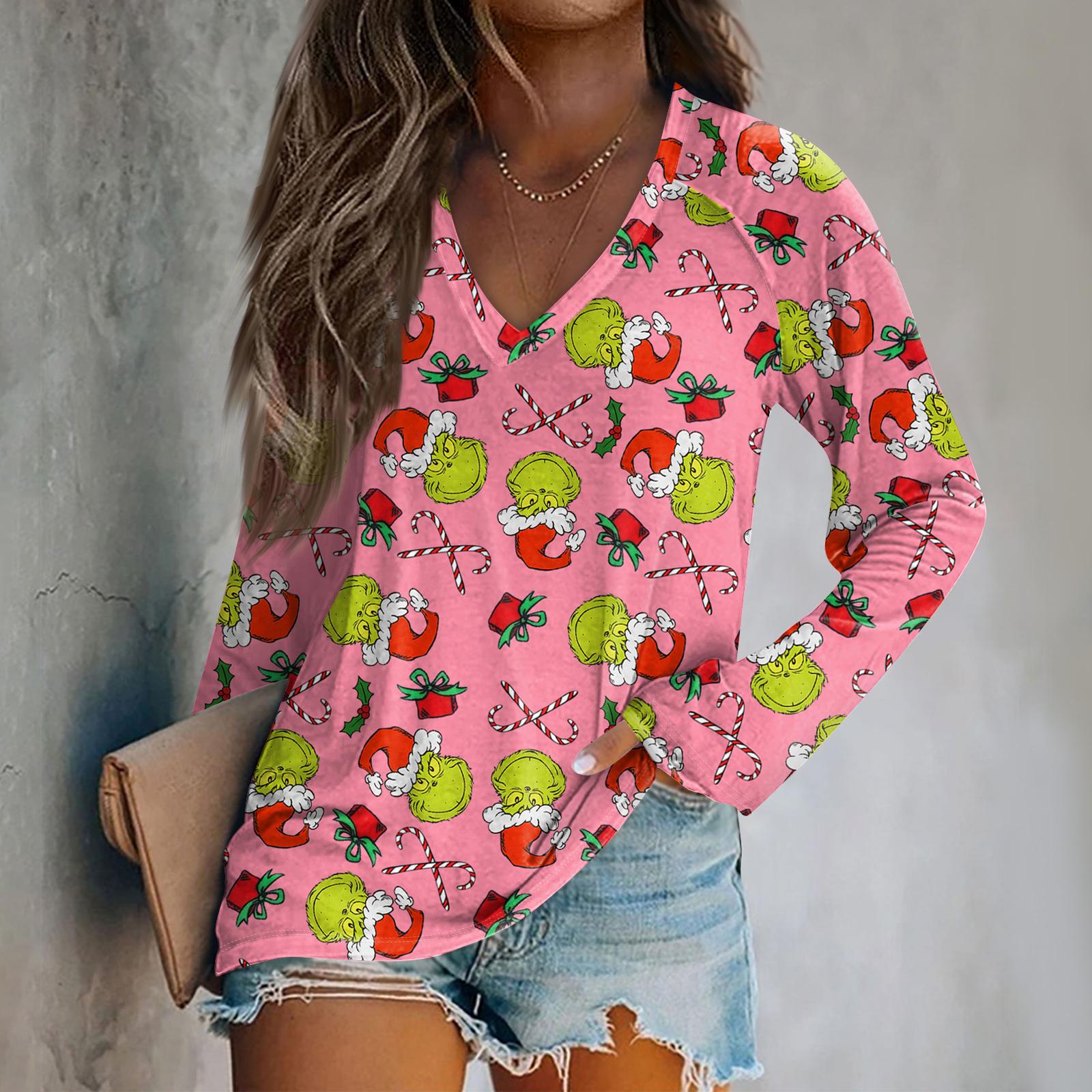 Women s Fashion Loose Raglan Sleeve T-Shirt With Christmas Print Casual Top XXL розовый
Women s Fashion Loose Raglan Sleeve T-Shirt With Christmas Print Casual Top XXL розовый