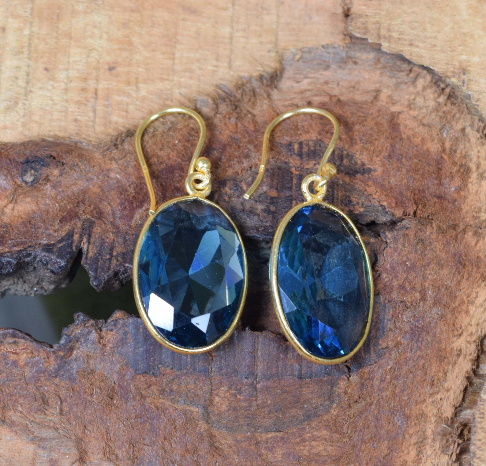 Solid 925 Sterling Silver Iolite Gemstone Yellow Gold Plated Women Dangle Earrings Anniversary Gift
Solid 925 Sterling Silver Iolite Gemstone Yellow Gold Plated Women Dangle Earrings Anniversary Gift
