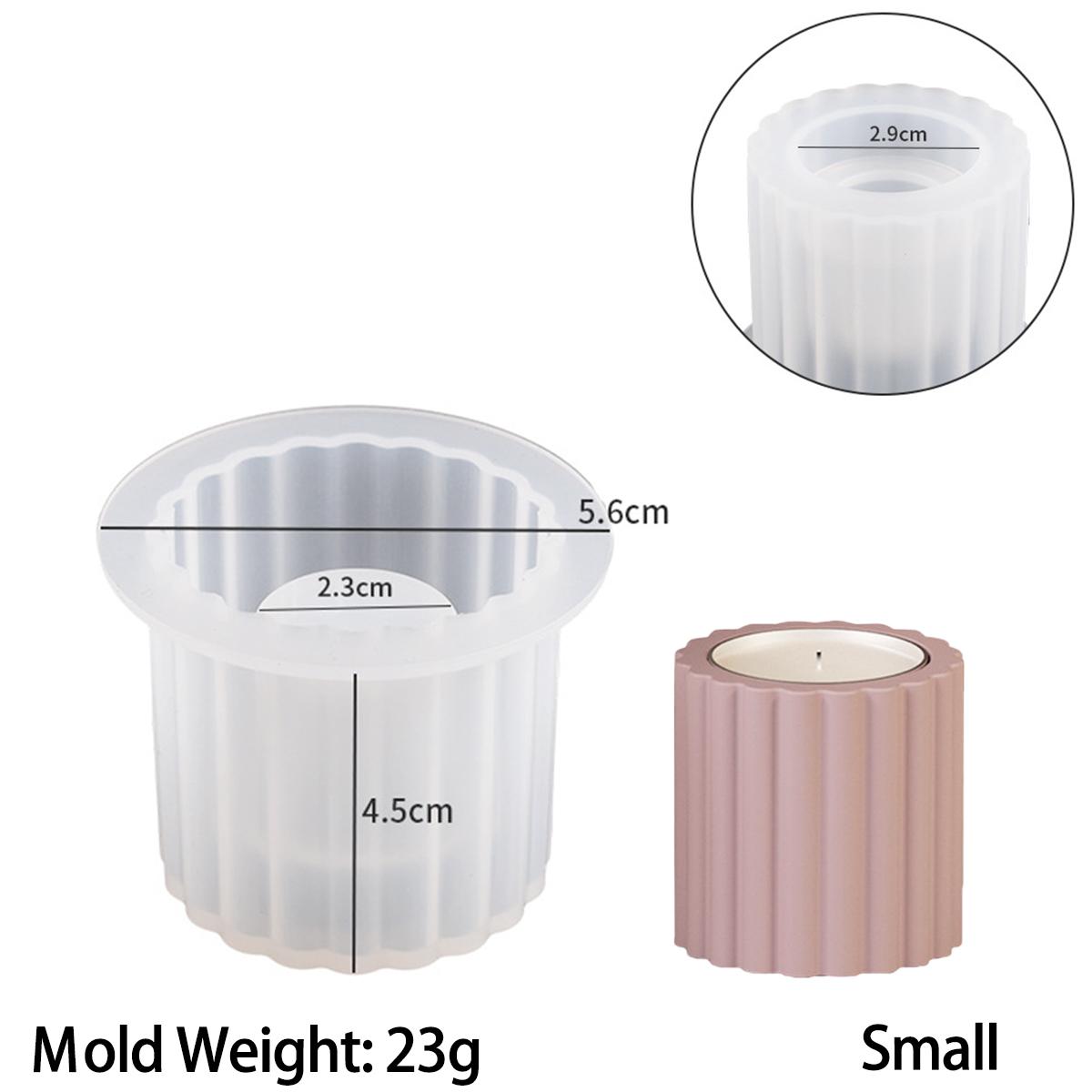 Цилиндрическая полосатая силиконовая форма для подсвечника своими руками, простая форма для литья подсвечника, формы для бетона, гипса, смолы, домашний декор