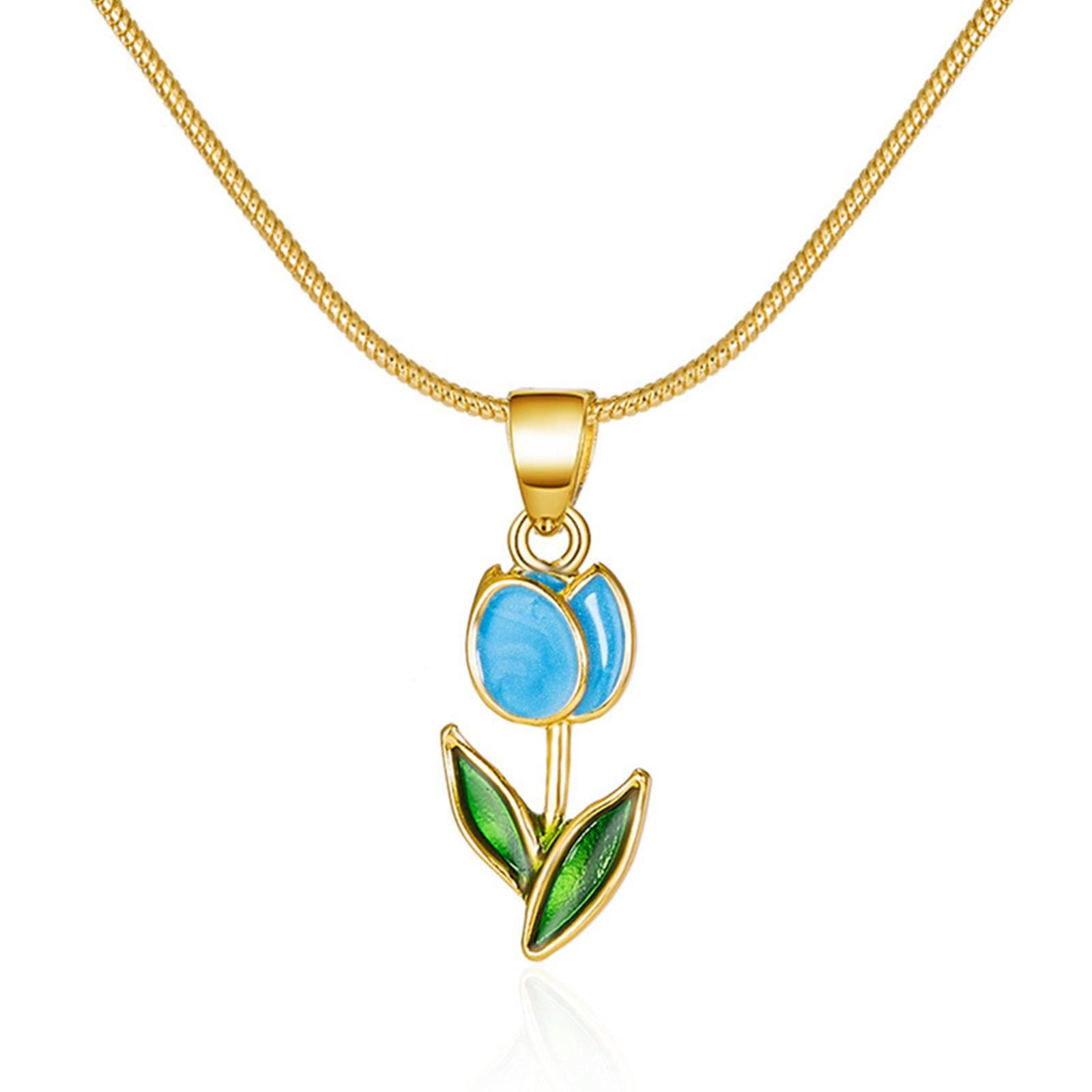 Fashion Tulips Flower Pendant Necklace Sweet Cool Clavicle Chain Simple Choker Necklace Statement Jewelry Neck Chain
Fashion Tulips Flower Pendant Necklace Sweet Cool Clavicle Chain Simple Choker Necklace Statement Jewelry Neck Chain