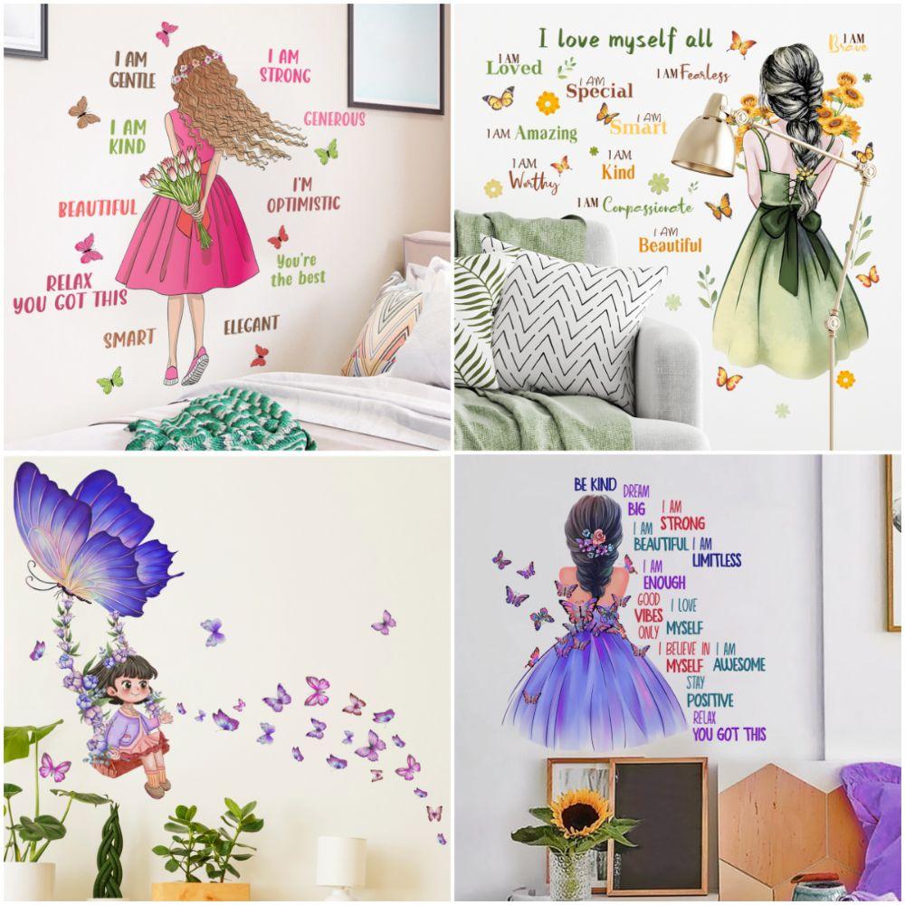 Метелики Квітка Наклейка на стіну Мультфільм дівчина Наклейка на стіну Декоративна наклейка Наклейки на стіну Спальня дівчини MS6193 
Метелики Квітка Наклейка на стіну Мультфільм дівчина Наклейка на стіну Декоративна наклейка Наклейки на стіну Спальня дівчини MS6193