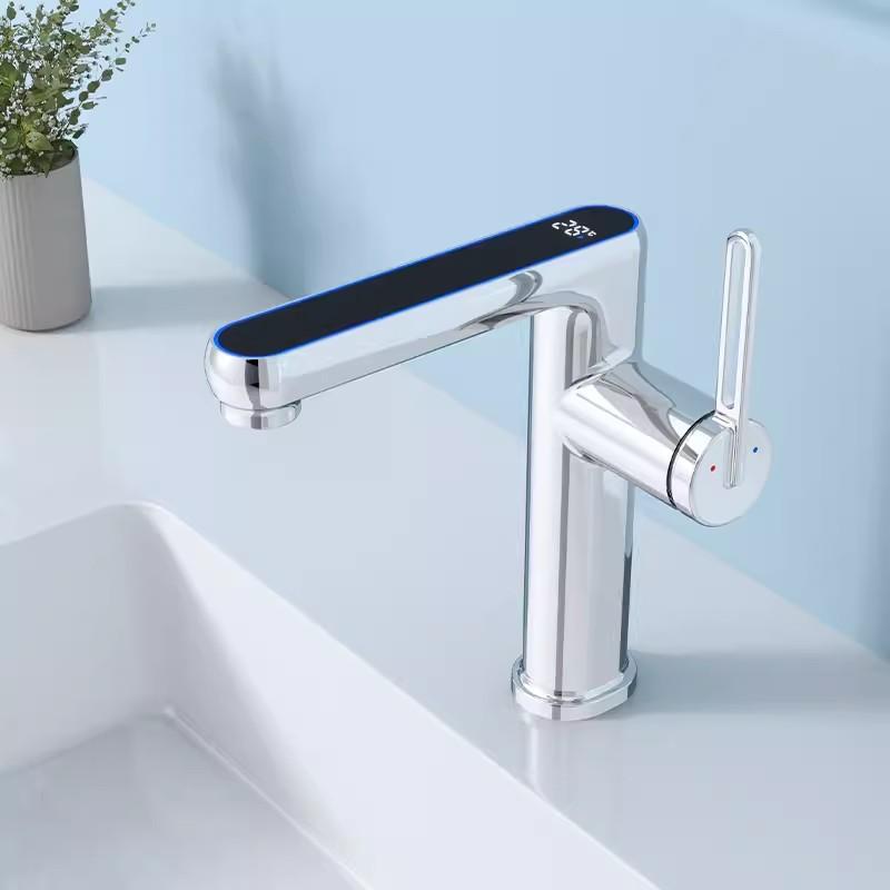 Смеситель для раковины в ванной комнате, однорычажный смеситель для холодной и горячей воды с цифровым дисплеем, смеситель для раковины, белый, монтируемый на бортике, черный кран
Смеситель для раковины в ванной комнате, однорычажный смеситель для холодной и горячей воды с цифровым дисплеем, смеситель для раковины, белый, монтируемый на бортике, черный кран