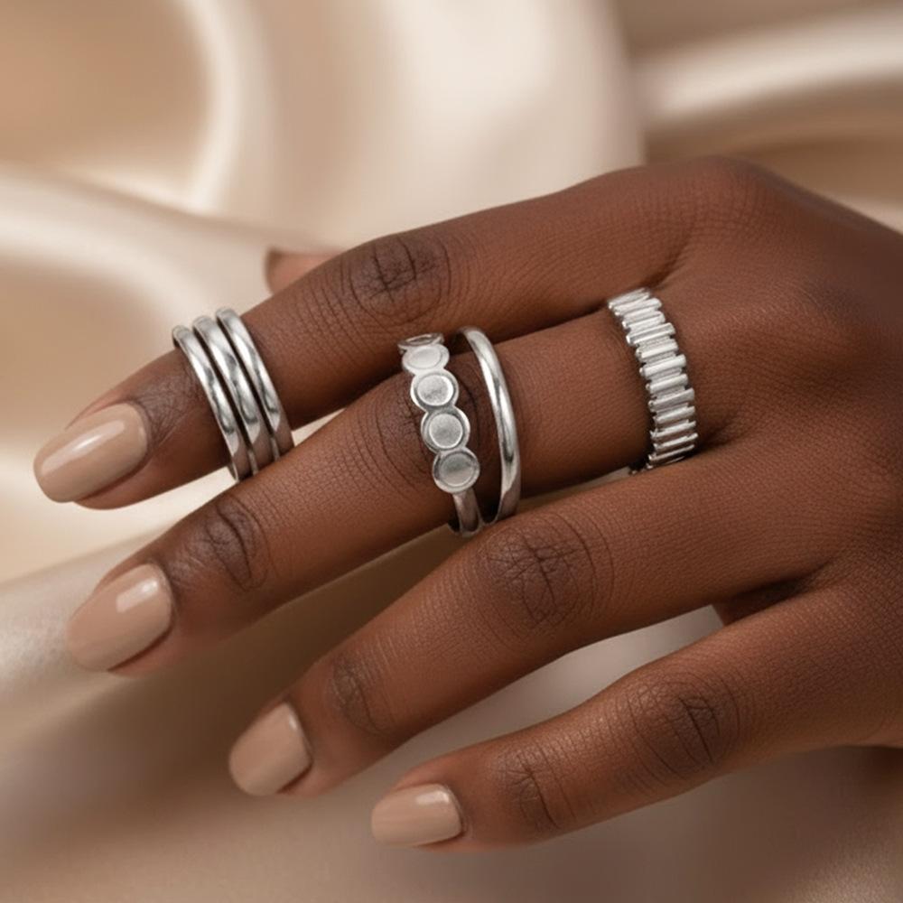 3Pcs Stainless Steel Rings for Women Irregular Hollow Opening Rings Set Fashion Simple Personality Party Banquet Zircon Gifts
3Pcs Stainless Steel Rings for Women Irregular Hollow Opening Rings Set Fashion Simple Personality Party Banquet Zircon Gifts