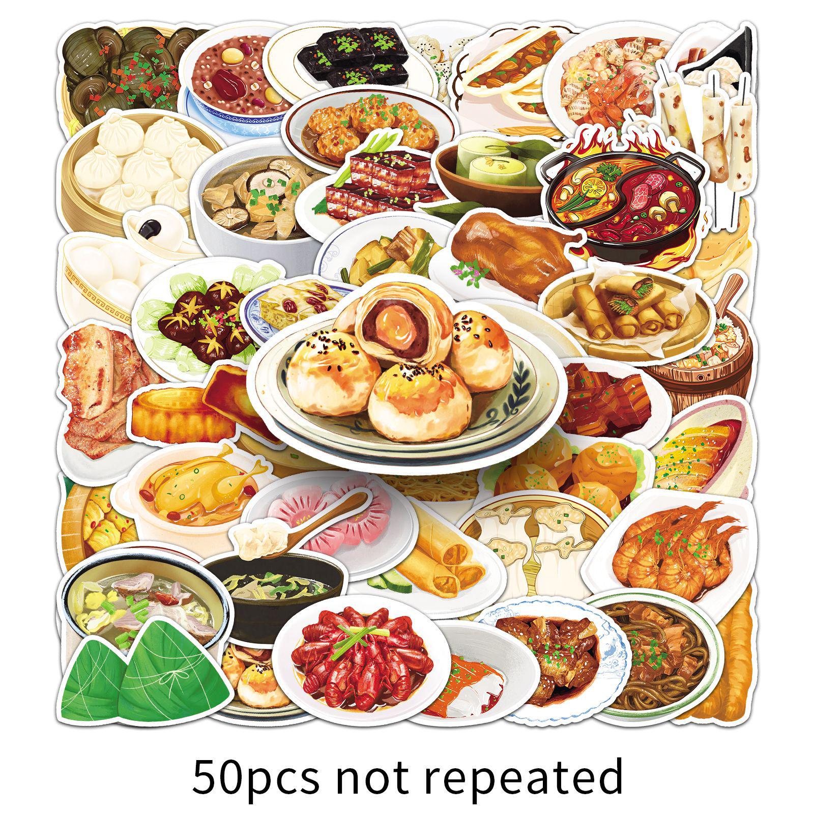 50 Hand-Painted Chinese Food Stickers: Cartoon Baozi, Youtiao, Teacup for DIY Journals & Fridge Decor
50 Hand-Painted Chinese Food Stickers: Cartoon Baozi, Youtiao, Teacup for DIY Journals & Fridge Decor