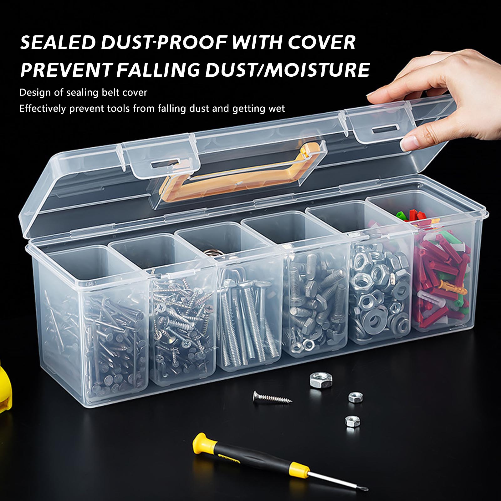 Tool Organizer Box Waterproof Dustproof Large Capacity Storage Box Multi Grids Storage Box For Screw Nail Nut Building Blocks жовтий
Tool Organizer Box Waterproof Dustproof Large Capacity Storage Box Multi Grids Storage Box For Screw Nail Nut Building Blocks жовтий