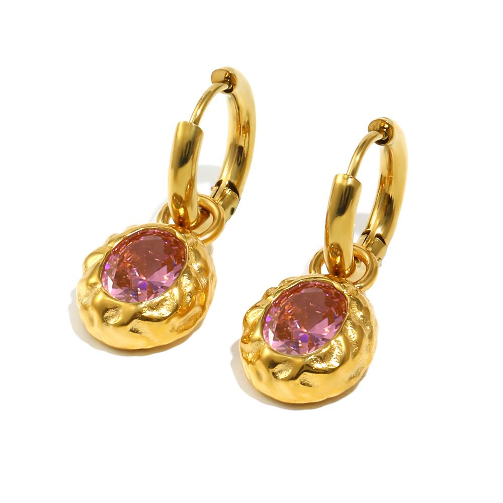E.B.belle Colorful Zircon Stone Hoop Earring Hammered Pattern Oval Earrings Stainless Steel Gold Plated For Women s Gift розовый
E.B.belle Colorful Zircon Stone Hoop Earring Hammered Pattern Oval Earrings Stainless Steel Gold Plated For Women s Gift розовый