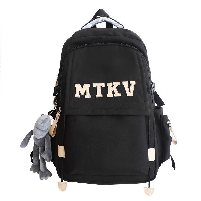 Schoolbag Boys High School Student Backpack Large Capacity Durable Waterproof Good-looking Fashion Letter Travel Backpack Black_with pendant
Schoolbag Boys High School Student Backpack Large Capacity Durable Waterproof Good-looking Fashion Letter Travel Backpack Black_with pendant