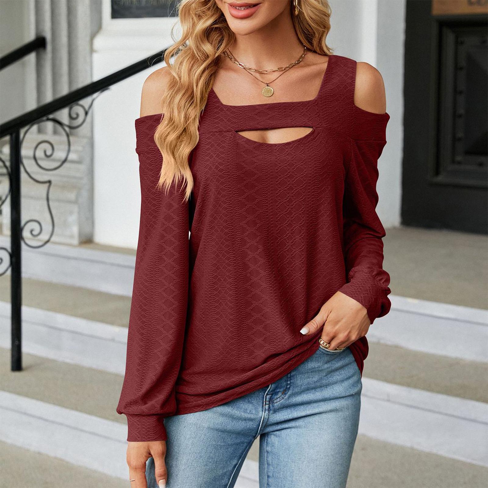 Women s Fashionable Color Loose Round Neck Long Sleeved Off Shoulder Pullover T-shirt Top XL винний
Women s Fashionable Color Loose Round Neck Long Sleeved Off Shoulder Pullover T-shirt Top XL винний