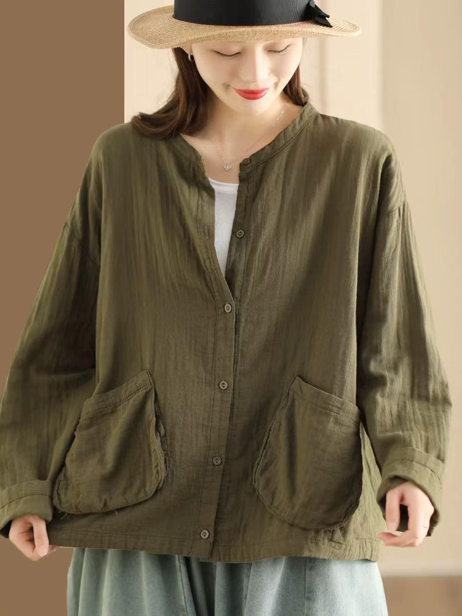 Johnature Женская осенняя однотонная повседневная свободная рубашка с длинными рукавами в стиле ретро, однобортная рубашка с круглым вырезом в винтажном стиле армия зеленый
Johnature Женская осенняя однотонная повседневная свободная рубашка с длинными рукавами в стиле ретро, однобортная рубашка с круглым вырезом в винтажном стиле армия зеленый
