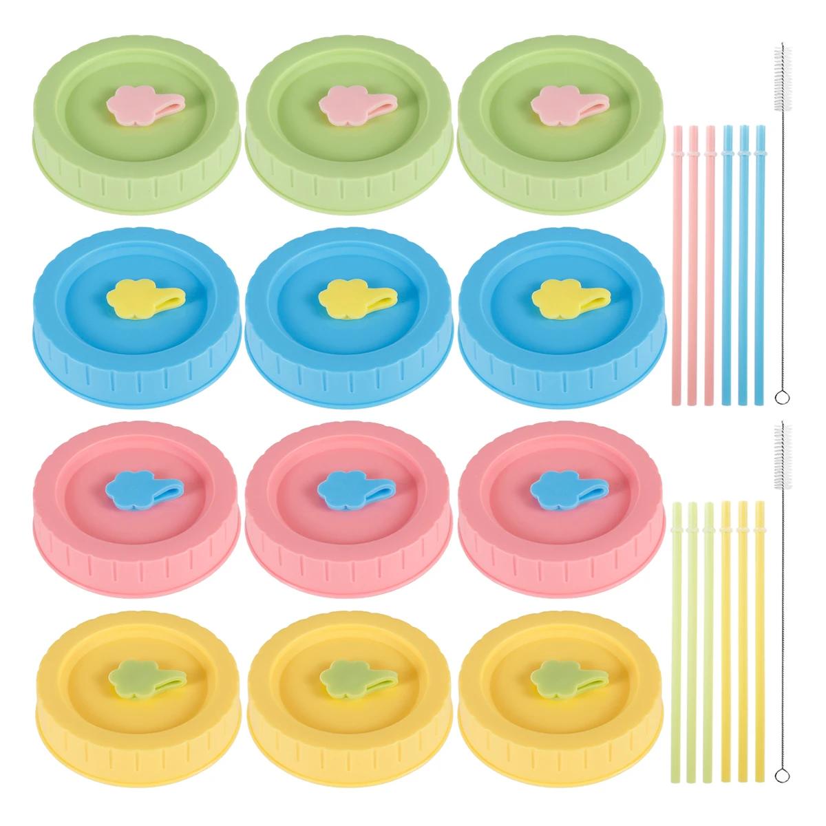 12Pcs Colorful Plastic Mason Jar Lids Set Fit for 70mm Wide Mouth Silicone Canning Jars Lids with Straw Hole Cleaning Brushes
12Pcs Colorful Plastic Mason Jar Lids Set Fit for 70mm Wide Mouth Silicone Canning Jars Lids with Straw Hole Cleaning Brushes