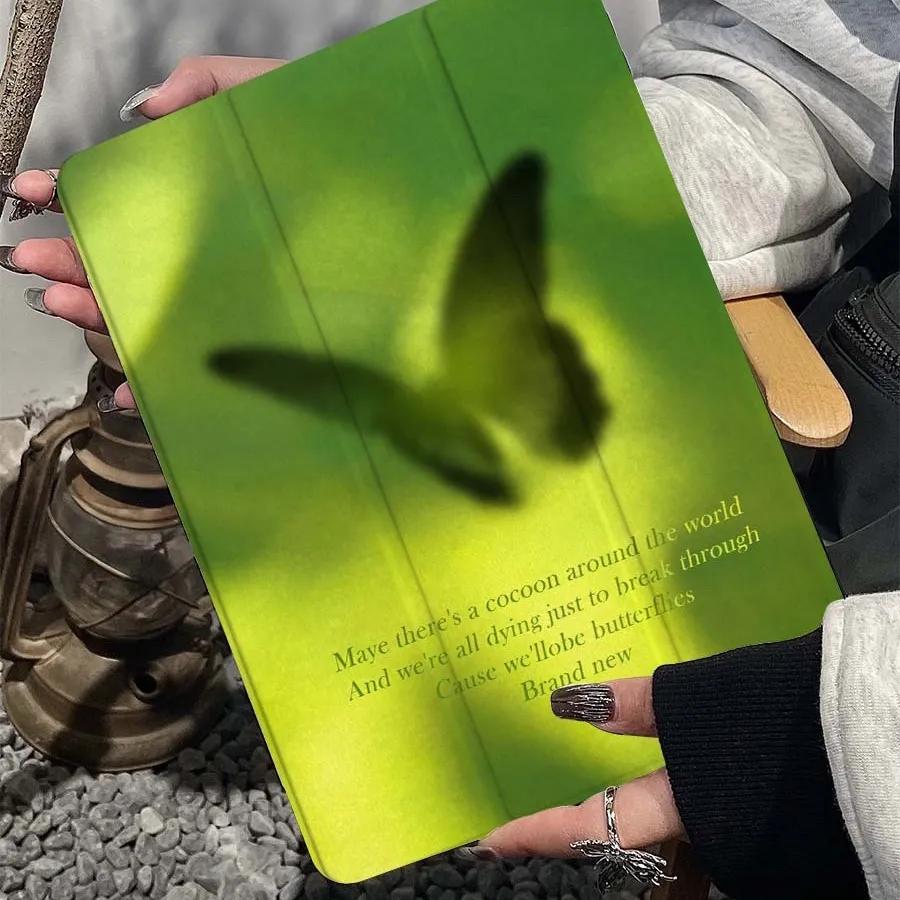 Умный кожаный чехол-подставка с градиентом бабочки для iPad Air 1 2 3 4 9,7 10,2 10,5 10,9 дюймов I iPad Pro 11 2021 2020 2018 Mini 6 5 4, полное покрытие 2021 IPad Pro 11 inch