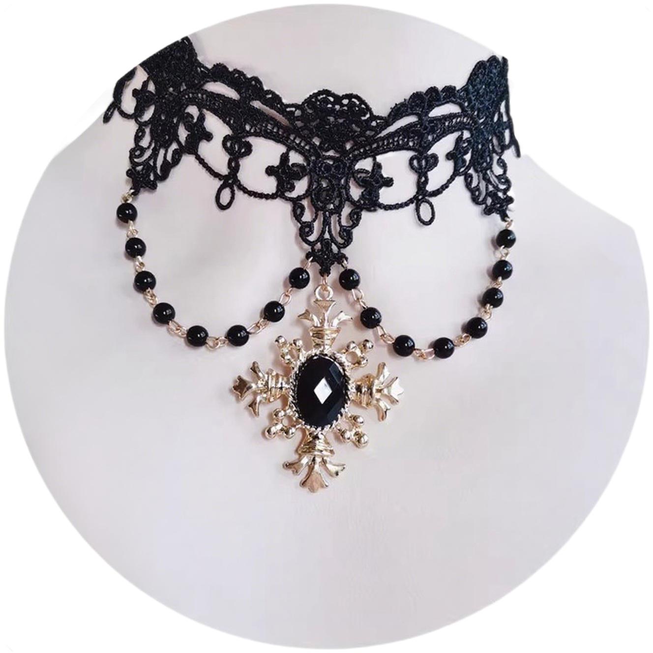 Lolita KC Gothic Necklace Diablo Series Notre Dame Apollo Sun Punk Rose Pearl Lace Collarbone Chain Necklace for Halloween чёрный
Lolita KC Gothic Necklace Diablo Series Notre Dame Apollo Sun Punk Rose Pearl Lace Collarbone Chain Necklace for Halloween чёрный