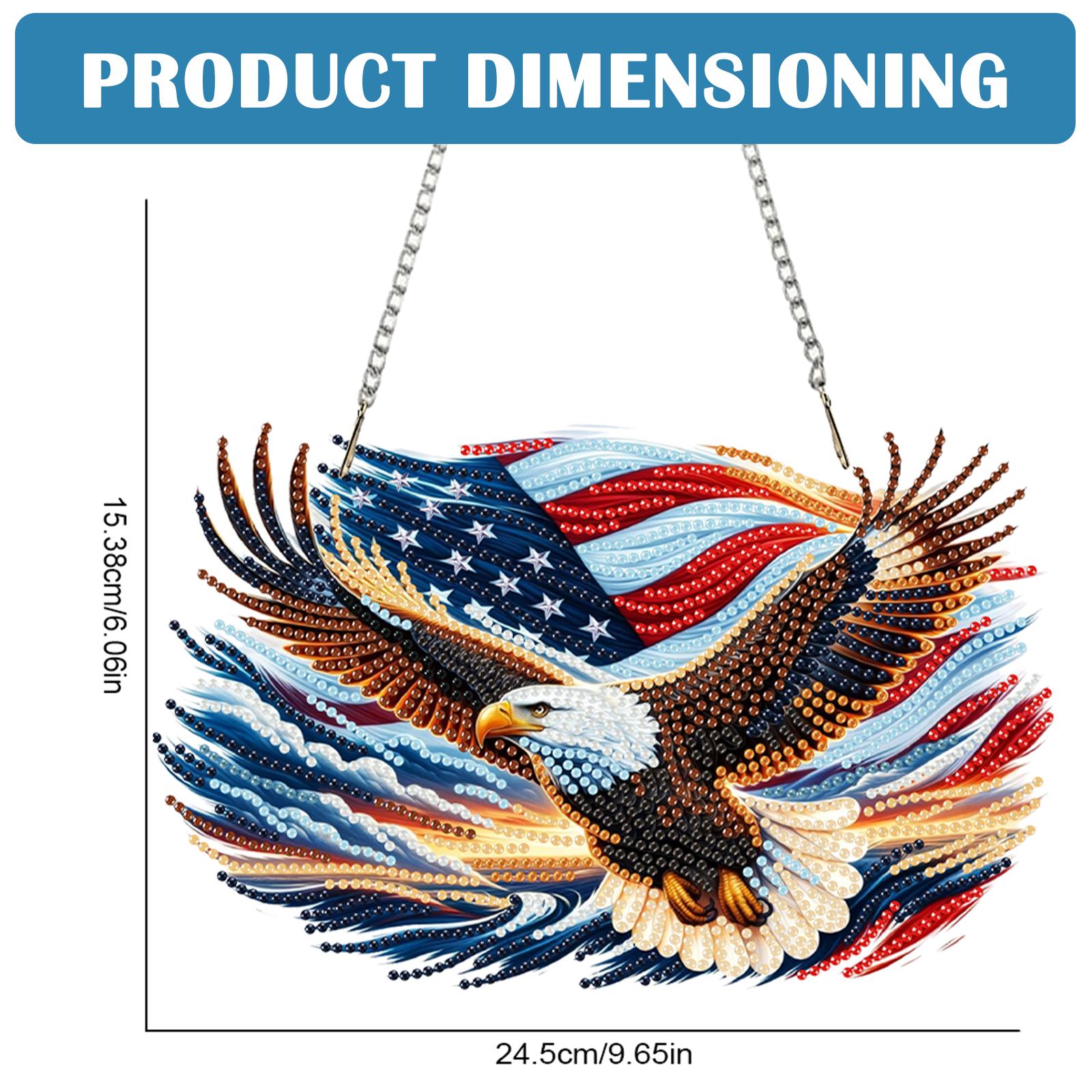 US Flag Eagle Diamond Art Painting 2D Flat Eagle Crystal Craft DIY Handmade Eagle Diamond Art Pendant Wall Door Hanger Decor
US Flag Eagle Diamond Art Painting 2D Flat Eagle Crystal Craft DIY Handmade Eagle Diamond Art Pendant Wall Door Hanger Decor