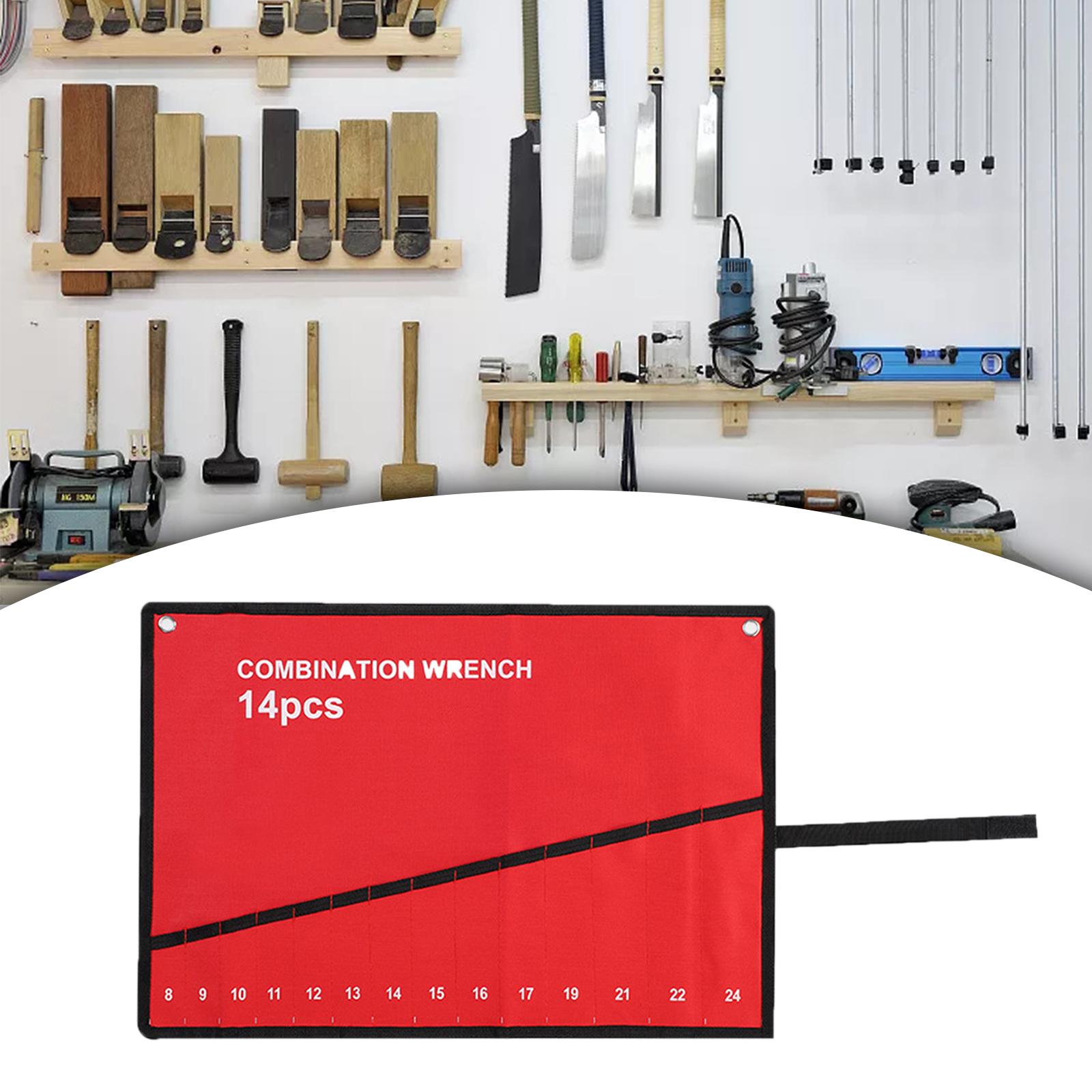 Wrench Bag Red Durable Multifunctional Tool Bag Portable Roll Tools Storage Bag for Electrician Carpenter Mechanic Woodworker
Wrench Bag Red Durable Multifunctional Tool Bag Portable Roll Tools Storage Bag for Electrician Carpenter Mechanic Woodworker