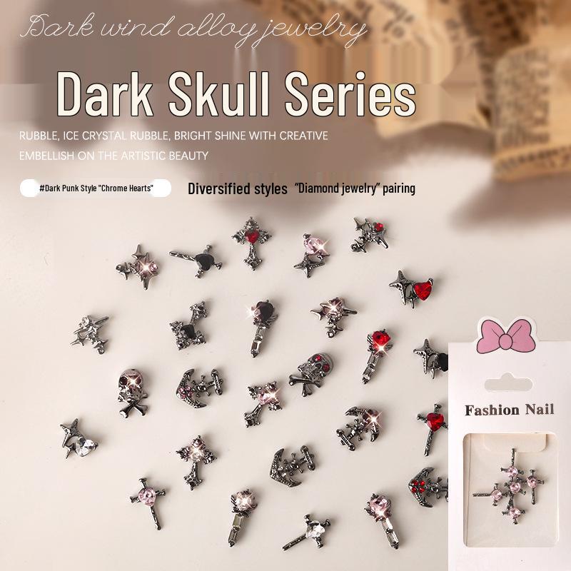 Dark Skull Retro Chrome Heart Scarlet Cross Nail Rhinestone Embellishments - 5 pcs
Dark Skull Retro Chrome Heart Scarlet Cross Nail Rhinestone Embellishments - 5 pcs