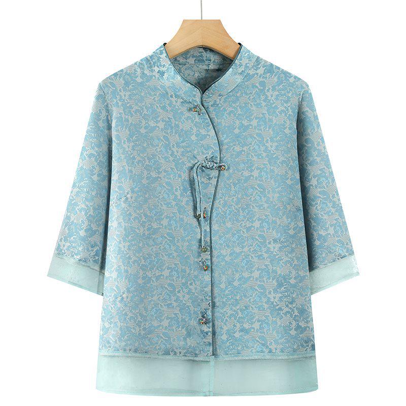 Chinese Style Summer Shirt for Middle-Aged and Elderly Women: Grandma s Seven-Sleeve Top for 60-70-Year-Olds 3XL (115-130 lbs)
Chinese Style Summer Shirt for Middle-Aged and Elderly Women: Grandma s Seven-Sleeve Top for 60-70-Year-Olds 3XL (115-130 lbs)