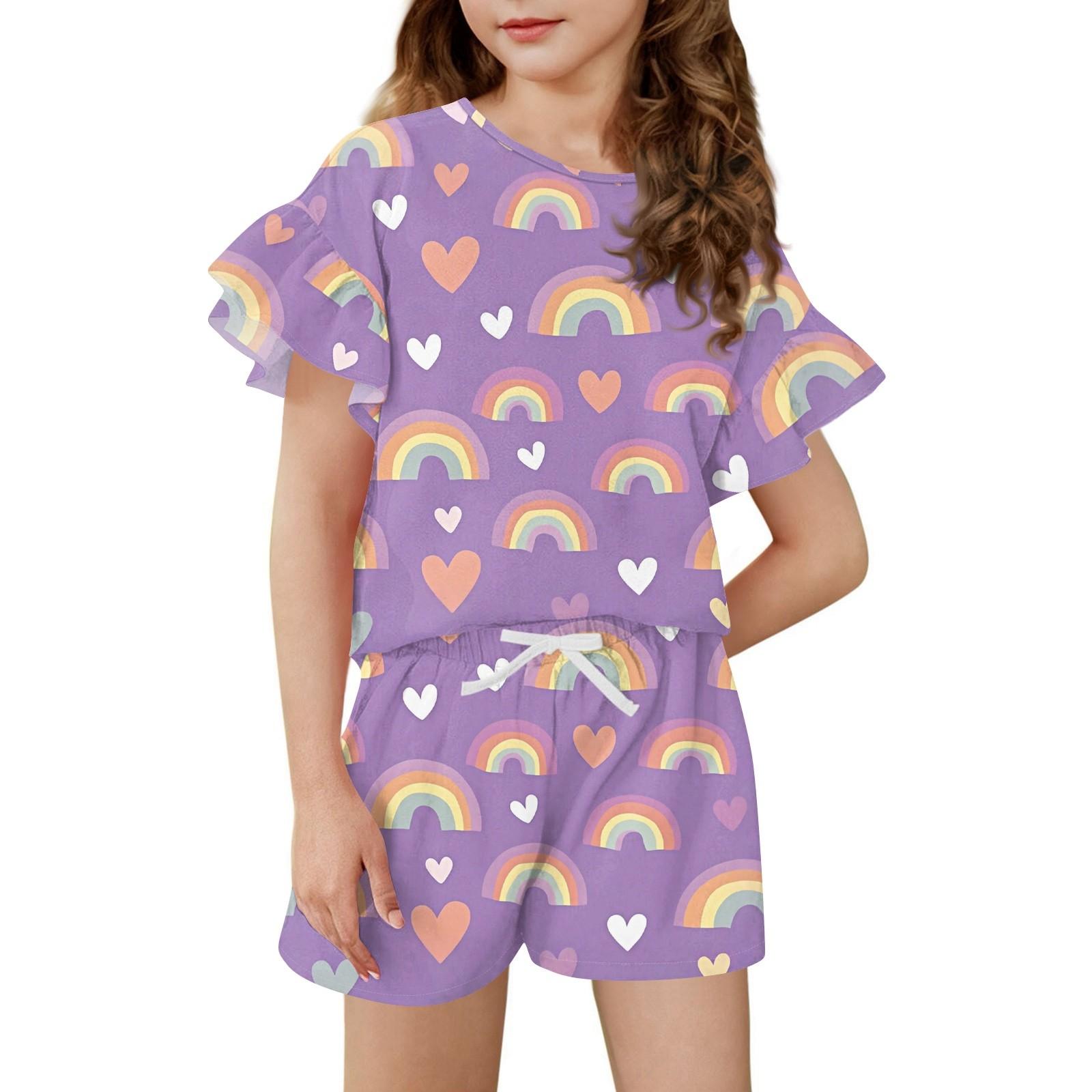 Girls Summer Outfit Ruffle Sleeve Top And Shorts Clothing Set Lightweight Casual Two Piece 120
Girls Summer Outfit Ruffle Sleeve Top And Shorts Clothing Set Lightweight Casual Two Piece 120