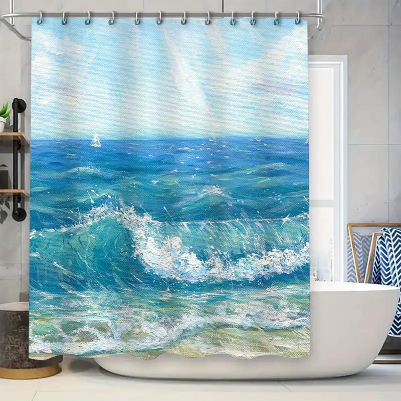 Modern Rectangular Shapes Shower Curtain Blue Green Watercolor Print For Bathroom Decor Extra Long Shower Curtain With Hook Ring W60H190(CM)-1 Pcs
Modern Rectangular Shapes Shower Curtain Blue Green Watercolor Print For Bathroom Decor Extra Long Shower Curtain With Hook Ring W60H190(CM)-1 Pcs