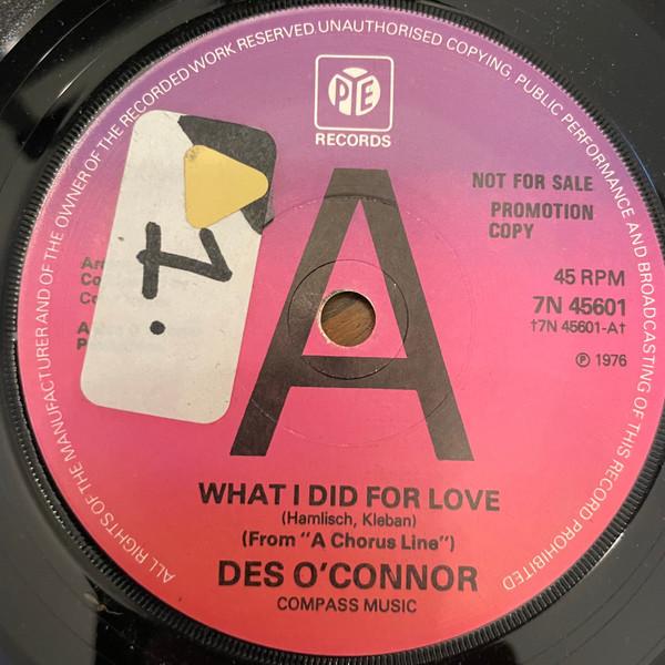 7inch Record DES O CONNOR - What I Did For Love 7N45601PROMO Pye Records 1976 UK Pop Used
7inch Record DES O CONNOR - What I Did For Love 7N45601PROMO Pye Records 1976 UK Pop Used