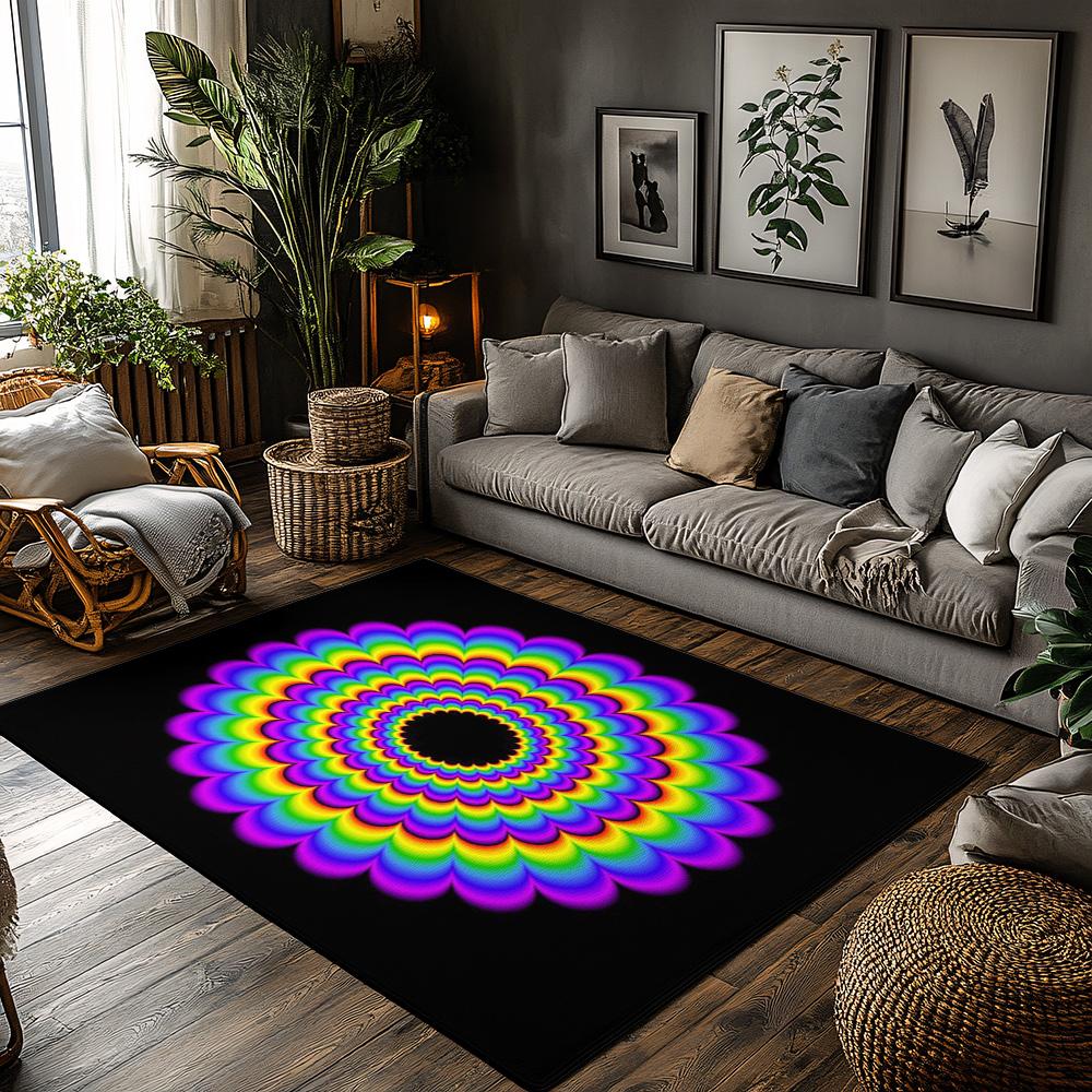 Tuniu Colorful Rainbow Flower Round Rug Mat for Home Decor Living Room Bedroom Floor Mat 50x80cm
Tuniu Colorful Rainbow Flower Round Rug Mat for Home Decor Living Room Bedroom Floor Mat 50x80cm