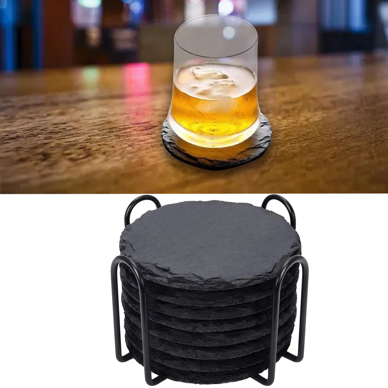 8x Slate Stone Drink Coasters Rustic Tabletop Protection with Holder Cup Coaster for Coffee Table Apartment Home Hotel Bar
8x Slate Stone Drink Coasters Rustic Tabletop Protection with Holder Cup Coaster for Coffee Table Apartment Home Hotel Bar