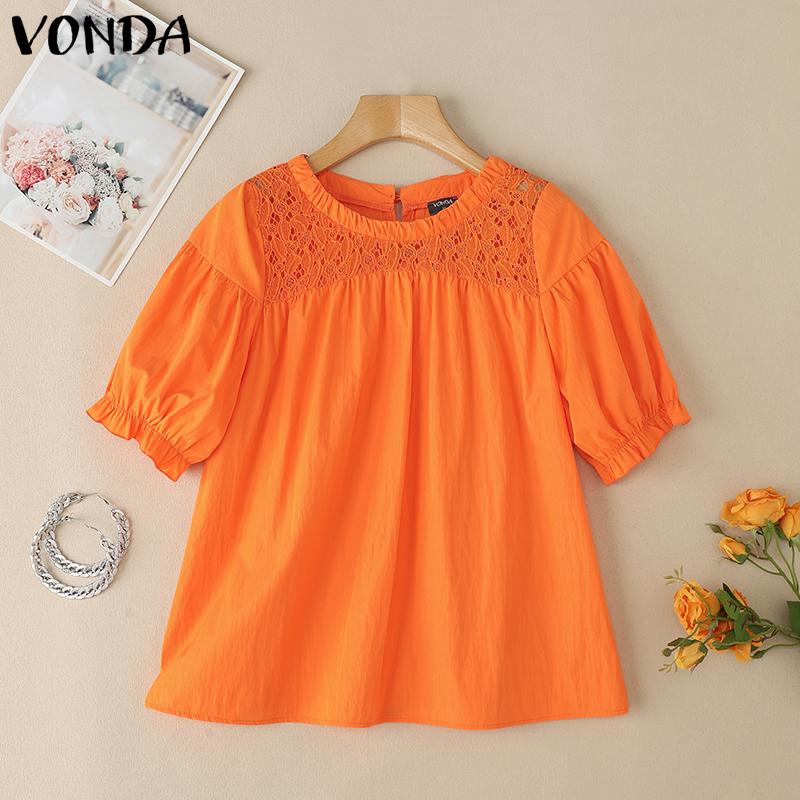 VONDA Summer Women O-neck Puff Sleeve Lace Patchwork Casual Blouse S помаранчевий
VONDA Summer Women O-neck Puff Sleeve Lace Patchwork Casual Blouse S помаранчевий