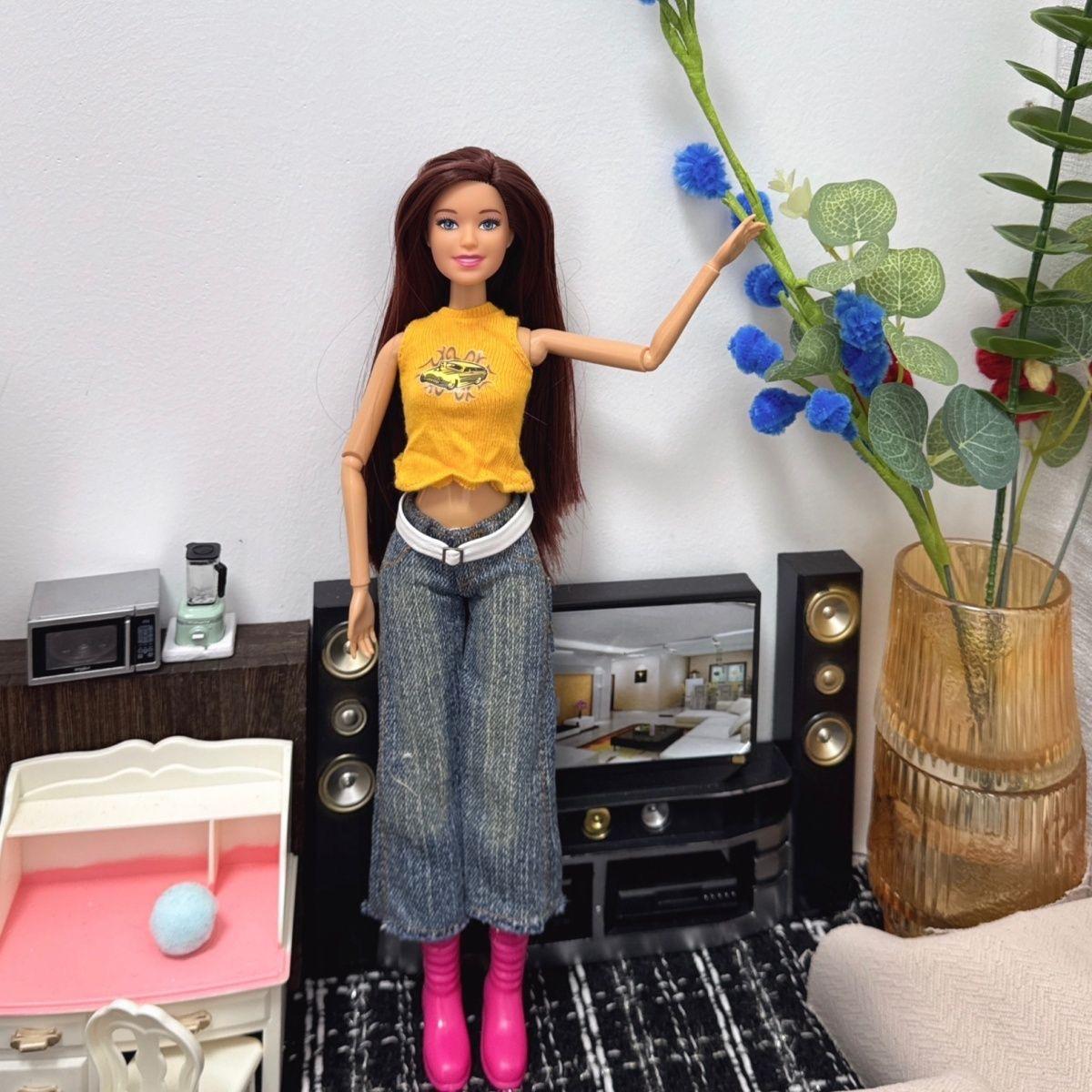 30cm FR Stars Supermodel Doll Toy Joints Movable Brown Long Hair 1/6 BJD Doll Fashion Vest+ Denim Wide Leg Pant Set Dress Up Toy 30cm
30cm FR Stars Supermodel Doll Toy Joints Movable Brown Long Hair 1/6 BJD Doll Fashion Vest+ Denim Wide Leg Pant Set Dress Up Toy 30cm