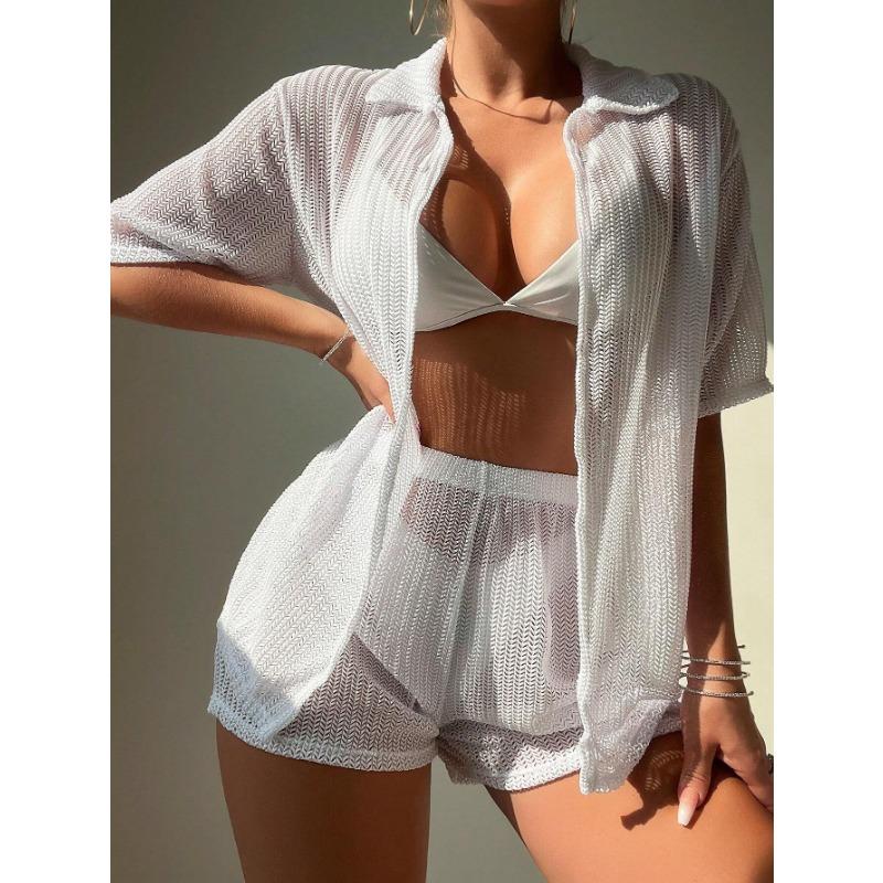 European and American New Conservative Casual Women s Solid Color Half-sleeve Fashion Mesh Boxers Beach Suit XL білий
European and American New Conservative Casual Women s Solid Color Half-sleeve Fashion Mesh Boxers Beach Suit XL білий