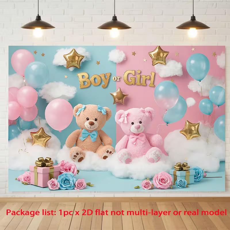 2D Baby Shower Gender Reveal Backdrop Boy or Girl Pink Blue Bear Photo Backgroun 47.2x31.5inch/120*80cm
2D Baby Shower Gender Reveal Backdrop Boy or Girl Pink Blue Bear Photo Backgroun 47.2x31.5inch/120*80cm