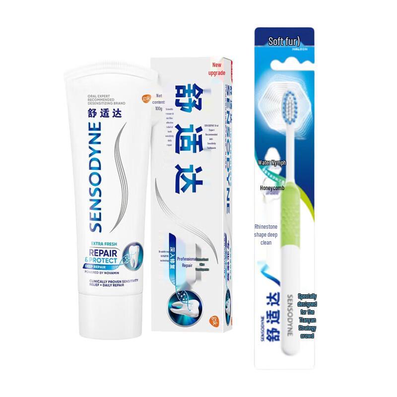 Sensodyne Professional Repair Cool Mint Toothpaste with Soft Toothbrush
Sensodyne Professional Repair Cool Mint Toothpaste with Soft Toothbrush