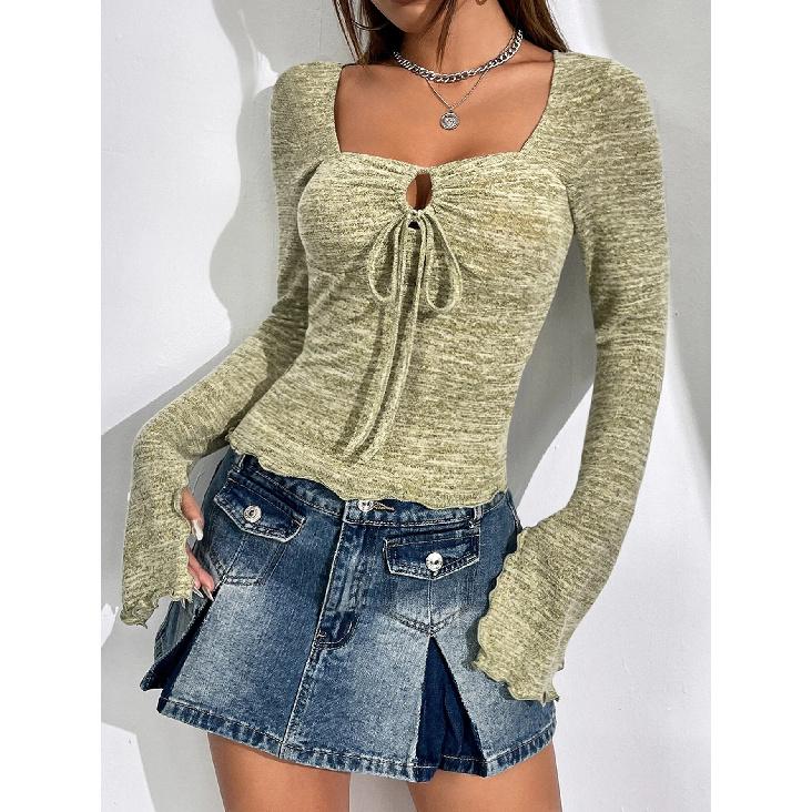 Autumn And Winter New Women S Clothing Chicken Heart Collar Flared Sleeves Hollowed Out Slim Fit Long Sleeved T-Shirt Sexy Top XL
Autumn And Winter New Women S Clothing Chicken Heart Collar Flared Sleeves Hollowed Out Slim Fit Long Sleeved T-Shirt Sexy Top XL