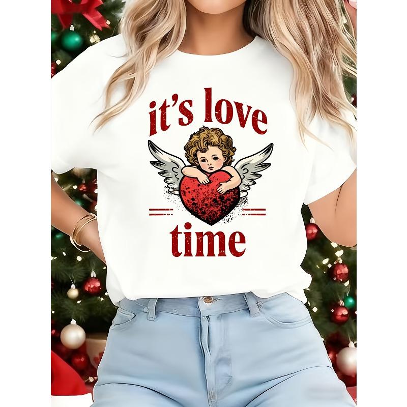 European size Valentine S Day Limited Women S T-Shirt | Cupid Heart Pattern Print - Casual Round Neck, Soft Fabric, Short Sleeves S белый
European size Valentine S Day Limited Women S T-Shirt | Cupid Heart Pattern Print - Casual Round Neck, Soft Fabric, Short Sleeves S белый