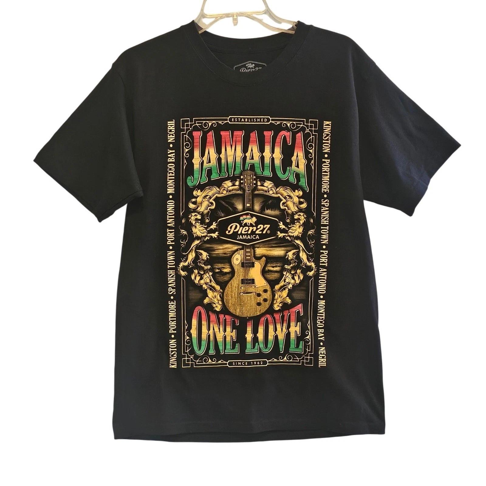 Pier 27 Jamaica One Love Guitar Graphic 100% Cotton T-shirt Mens Tees Top Black M Medium XL
Pier 27 Jamaica One Love Guitar Graphic 100% Cotton T-shirt Mens Tees Top Black M Medium XL