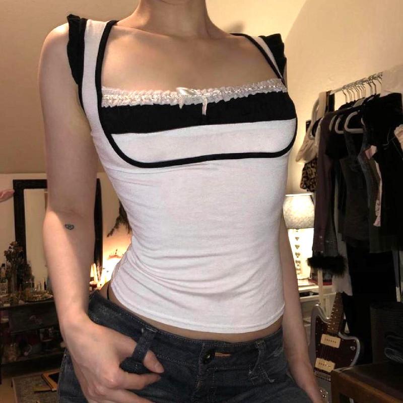 Lace Patchwork Tight-fitting Vest Sexy Square Collar Strapless Sleeveless Camisole L білий
Lace Patchwork Tight-fitting Vest Sexy Square Collar Strapless Sleeveless Camisole L білий
