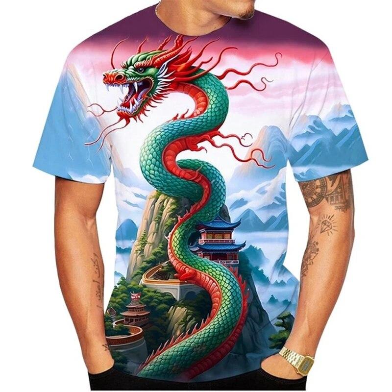 Модные мужские футболки с рисунком дракона, летние трендовые повседневные футболки с круглым вырезом и короткими рукавами в стиле Харадзюку с принтом «Тотем» XL зелёный/красный
Модные мужские футболки с рисунком дракона, летние трендовые повседневные футболки с круглым вырезом и короткими рукавами в стиле Харадзюку с принтом «Тотем» XL зелёный/красный