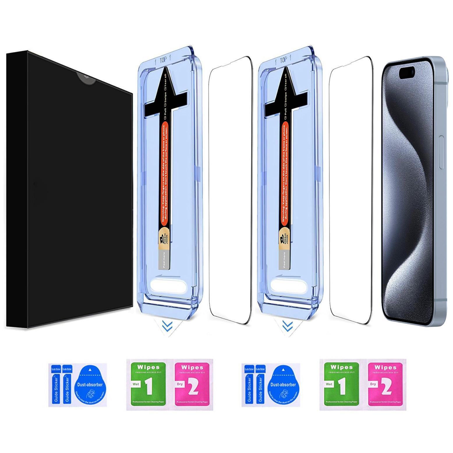 2 Sets For iPhone 15 Pro Max Tempered Glass HD Clear Screen Protector with Automatic Dust Removal Tool Type A
2 Sets For iPhone 15 Pro Max Tempered Glass HD Clear Screen Protector with Automatic Dust Removal Tool Type A
