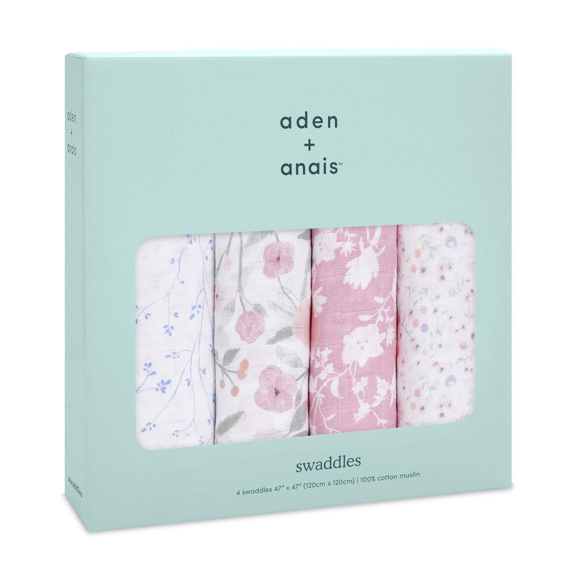 aden anais Aiden and Anais Swaddle Mon Fleur Set of 4 120 x 120cm Muslin Cotton Swaddle Newborn Night Cry Prevention Baby Gift ASWC40007J +
aden anais Aiden and Anais Swaddle Mon Fleur Set of 4 120 x 120cm Muslin Cotton Swaddle Newborn Night Cry Prevention Baby Gift ASWC40007J +