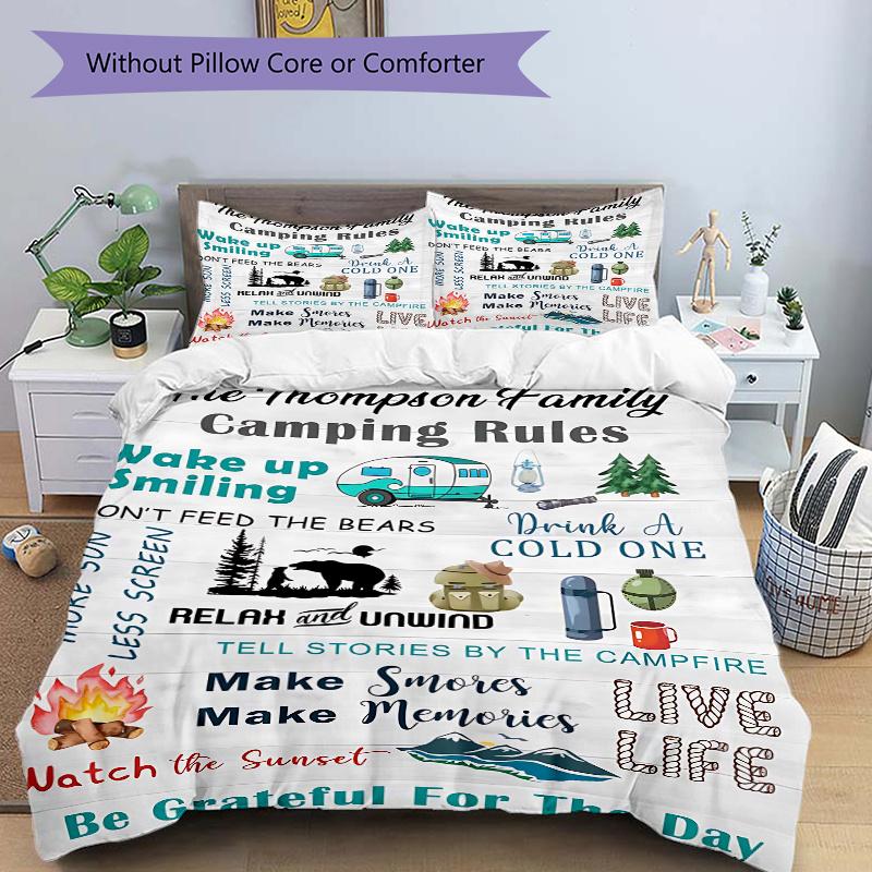 3pcs The Thompson Family Camping Adventure Printed Quilt Set, Includes 1 Quilt Cover and 2 Pillowcases 135x200cm
3pcs The Thompson Family Camping Adventure Printed Quilt Set, Includes 1 Quilt Cover and 2 Pillowcases 135x200cm