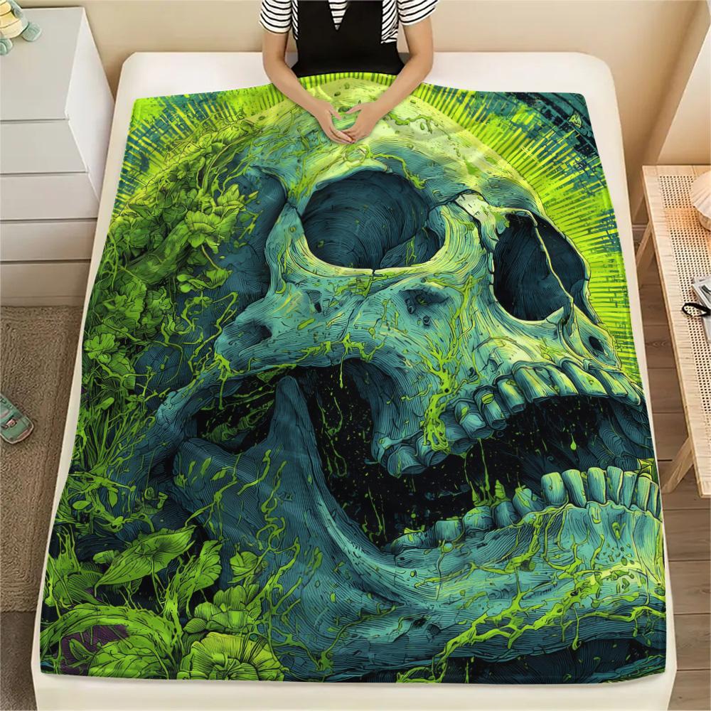 Green Skull Print Flannel Blanket, High quality Comfortable for All Seasons, Home Decor, Warmth and Comfort 80cm x 120cm
Green Skull Print Flannel Blanket, High quality Comfortable for All Seasons, Home Decor, Warmth and Comfort 80cm x 120cm