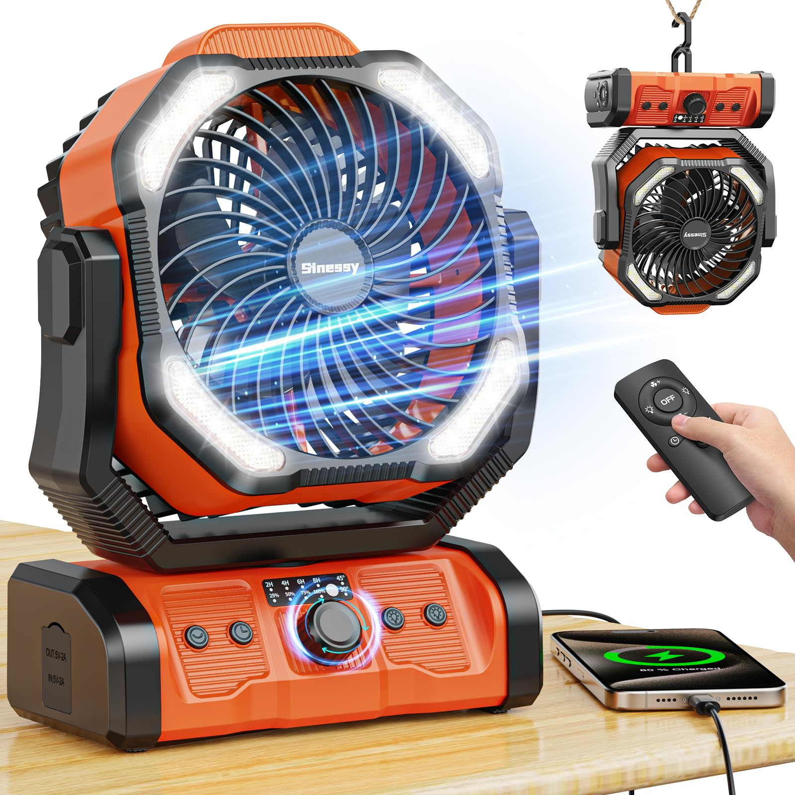 Sinessy Camping Large Tabletop Rechargeable Up to 60 Hours of Continuous Hanging Timer Remote Control Ideal for Car and Heatstroke Orange Fan,
Sinessy Camping Large Tabletop Rechargeable Up to 60 Hours of Continuous Hanging Timer Remote Control Ideal for Car and Heatstroke Orange Fan,